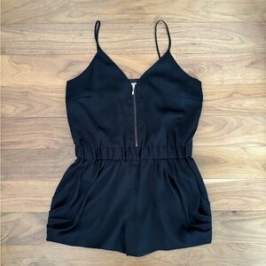 Black satin romper (Shipley & Halmos UNIQLO collab)